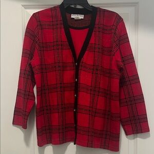 Ecco Red Plaid Women's Cardigan